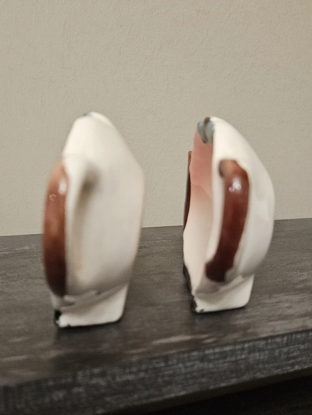 Vintage Teapot Shaped Ceramic Tea Bag Holders / Spoon Rests - Set Of 2